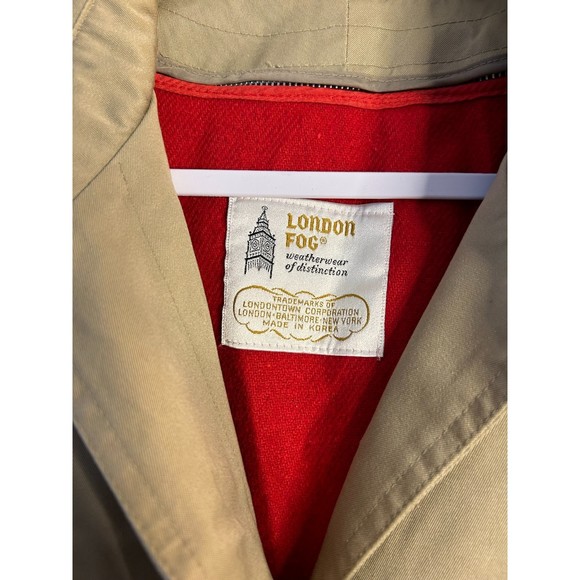 Men's Vintage London Fog Button Down Trench Coat Rain Repellent SZ 16R - Picture 3 of 4